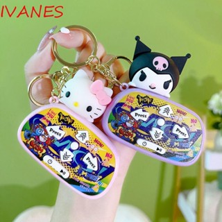 Ivanes Kuromi พวงกุญแจ รูปแมว KT เกม Cinnamoroll สไตล์เรโทร|พวงกุญแจ จี้ XO ของขวัญไฟฟ้า ของเล่นสําหรับเด็ก