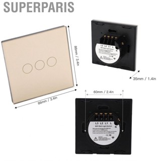 Superparis Smart WiFi Switch Touch Control AC80‑260V 3 Way Timing Function Good Compatibility RF433 RF for Bedroom Kitchen Light