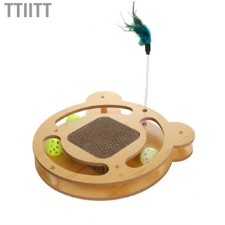 Ttiitt Scratcher Toy   Boredom Turntable Cats Toys Grinding Claws Detachable Interactive Multifunctional with Teaser Stick Balls for Kittens Indoor