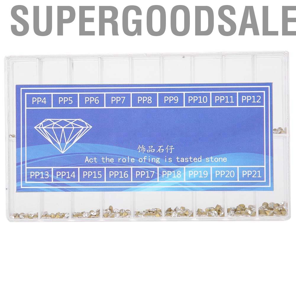 Supergoodsales 1 กล่อง 18 ขนาดนาฬิกาตกแต่งอะไหล่ Rhinestones อุปกรณ์เสริม Shining Gold Silver สำหรับช่างซ่อมนาฬิกา PP4-PP21