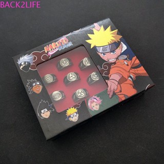 Back2life ชุดเครื่องประดับแหวน รูปการ์ตูนนารูโตะ Sasuke Itachi Ninja สีเงิน