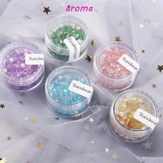 Aroma พลอยเทียมเรซิ่น รูปผีเสื้อ ประดับไข่มุก สําหรับตกแต่งเล็บ DIY