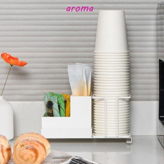 Aroma ชั้นวางแก้วชา แบบโลหะคาร์บอน ทนทาน