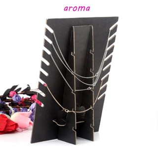 Aroma ชั้นวางเครื่องประดับ ต่างหู สร้อยคอ ผ้ากํามะหยี่ สีพื้น 8 ช่อง