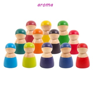 Aroma บล็อคตัวต่อ สีรุ้ง ของเล่นเสริมการเรียนรู้ สําหรับเด็ก