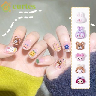 Curtes เครื่องประดับตกแต่งเล็บ ลายการ์ตูนแมว กระต่ายน่ารัก DIY