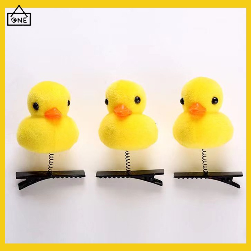 COD❤️พร้อมส่ง-กิ๊บติดผมตุ๊กตาน่ารักขนฟูความคิดสร้างสรรค์ใหญ่เป็ดเหลืองสัตว์นิ่มเด็กเครื่องประดับผม-a.one