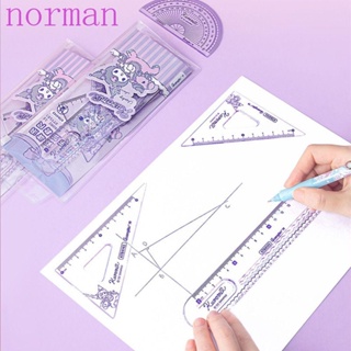 Norman ไม้บรรทัด ทรงสามเหลี่ยม แบบตรง โปร่งใส การ์ตูน สํานักงาน โรงเรียน วัด เครื่องเขียน แบ่งไม้บรรทัด นักเรียน ชุดไม้บรรทัดตรง