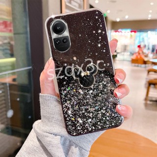 พร้อมส่ง เคสโทรศัพท์มือถือ ซิลิโคนนุ่ม ใส ลายการ์ตูนมินนี่ ท้องฟ้ากลางคืน ระยิบระยับ แฟชั่น สําหรับ OPPO A58 4G A78 A98 Reno10 Pro+ 10 8Z 8 Pro 5G