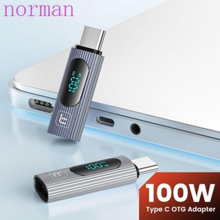 Norman อะแดปเตอร์ USB 2.0 100W Type C 100W อลูมิเนียมอัลลอย USB 2.0 USB 2.0 OTG USB-C ชาร์จเร็ว สําหรับโทรศัพท์มือถือ พีซี แล็ปท็อป