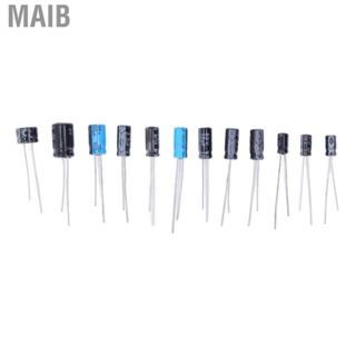 Maib Electrolytic Capacitor Assortment Kit  Low Loss In Line Capacitors 0.22‑470UF Aluminum 12 Types for TV