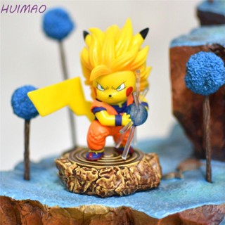 Huimao ตุ๊กตาฟิกเกอร์ ปิกาจู ปิกาจู คอสเพลย์ Son Goku Pokemon Son Goku ขนาดเล็ก ของขวัญ