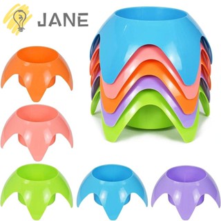 Jane ที่วางแก้วน้ําพลาสติก 5 สี ใช้ซ้ําได้ ทําความสะอาดง่าย สําหรับชายหาด ผู้ใหญ่ 5 ชิ้น