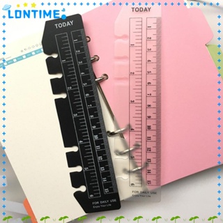 Lontime ไม้บรรทัดแยกหน้าหนังสือ PVC ใส แบบนิ่ม สเกล 6 รู ขนาด A5 อเนกประสงค์ สีดํา