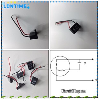 Lontime ตัวเก็บประจุมอเตอร์พัดลมเพดาน AC 450V 1.5 2uF CBB61 ทนทาน สีดํา