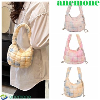 Anemone กระเป๋าเมฆ ผ้าตาข่าย ย้อมสี พร้อมสายโซ่คล้อง แฟชั่นสําหรับผู้หญิง