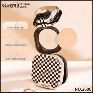 KAQILI Light Through Fog Coke Air Double-layer Powder Cake Oil Control Makeup Lasting Dry and Wet Dual-use Student Par Concealer Powder -eelhoe