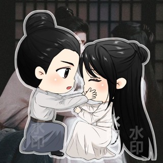 สินค้าใหม่ พร้อมส่ง แท้ ขาตั้งอะคริลิค แบบสองด้าน ลายการ์ตูน Duren Jia Lun Song Joer เพ้นท์มือ ไร้กังวล 10 ซม.