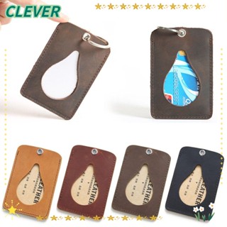 Clever ซองใส่บัตรเครดิต บัตรเครดิต หนังวัวแท้ แบบบาง สําหรับผู้ชาย