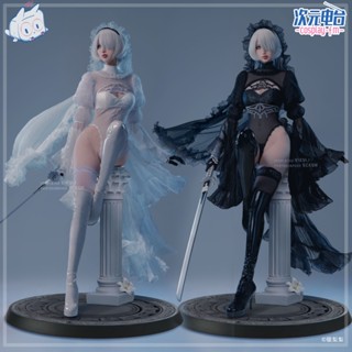 Cosplayfm Nier: ชุดคอสเพลย์ 2B สีดํา สีขาว สําหรับผู้หญิง