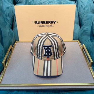 Burberry หมวกเบสบอล ลายสก๊อต แฟชั่นสําหรับผู้ชาย และผู้หญิง