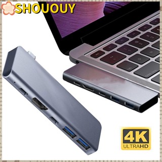 Shououy ฮับ USB C อะลูมิเนียมอัลลอย หลายพอร์ต Type-C PD สําหรับแล็ปท็อป พีซี
