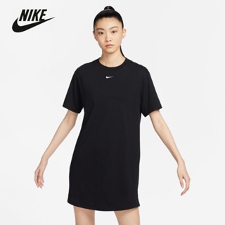 Nike ของแท้ 100% ชุดเดรสกีฬา ผ้าฝ้ายถัก ปักลาย สไตล์มินิมอล สําหรับสตรี DV7883