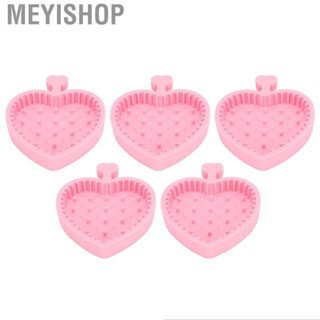 Meyishop 5pcs Brush Mat Bowl Heart Shape Silicone Makeup Scrubber Portable