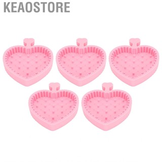 Keaostore 5pcs Brush Mat Bowl Heart Shape Silicone Makeup Scrubber Portable