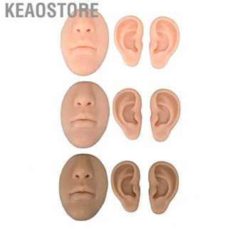 Keaostore Silicone Ear Model Novice Simulated 3D Nose And Mouth Display Prop