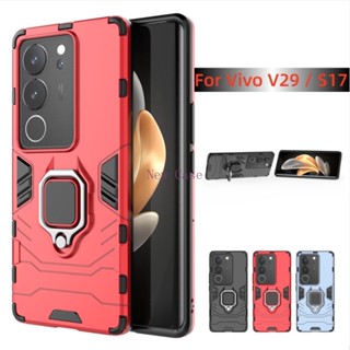 เคสโทรศัพท์มือถือแบบแข็ง กันกระแทก พร้อมแหวนขาตั้ง สําหรับ Vivo V29 V29Pro S17 Pro VivoV29 VivoS17 5G 2023