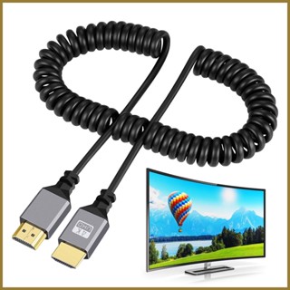 สายเคเบิลสปริงคอยล์ C Type Mini HD มุมซ้าย ขวา 0.5 ม.-2.4 ม.