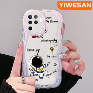 เคสโทรศัพท์มือถือ ซิลิโคนนุ่ม ใส ลายการ์ตูนนักบินอวกาศน่ารัก สีครีม สําหรับ OPPO A94 4G F19 Pro Reno 5F Reno 5 Lite