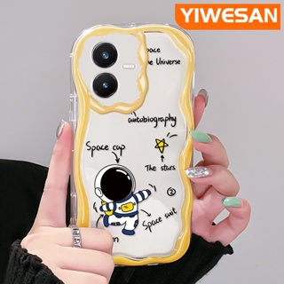 เคสโทรศัพท์มือถือ ซิลิโคนนุ่ม ใส ลายการ์ตูนนักบินอวกาศน่ารัก สําหรับ VIVO Y22 Y22s