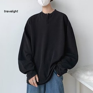 Travelight| เสื้อเชิ้ต คอวี ทรงหลวม ระบายอากาศได้ดี แฟชั่นฤดูใบไม้ผลิ และฤดูใบไม้ร่วง สําหรับผู้ชาย