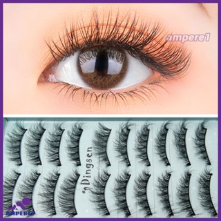 Dingsen ขนตาปลอม 10 คู่ 3d สามมิติขนตาหลายชั้น Supernatural จำลองหนา Curled Eyelashes -AME1