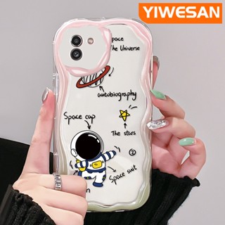 เคสโทรศัพท์มือถือ ซิลิโคนนุ่ม ใส ลายการ์ตูนนักบินอวกาศน่ารัก สีครีม สําหรับ Samsung A03 Core A03s A02 M02 A02s M02s F02s