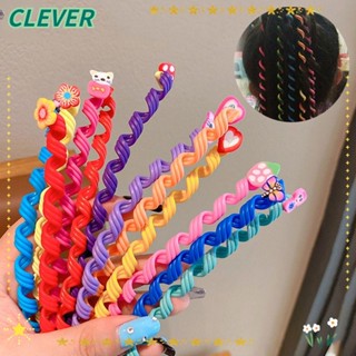 Clever ยางรัดผม แบบถัก พลาสติก ยืดหยุ่น DIY เครื่องประดับผม สําหรับเด็ก