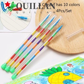 Quillan ดินสอสีน้ํามัน สีพาสเทล 10 สี สําหรับเด็กนักเรียน