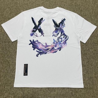 เสื้อยืดลําลอง ผ้าฝ้าย พิมพ์ลาย Ricky is the clown Clapp butterfly สีขาว