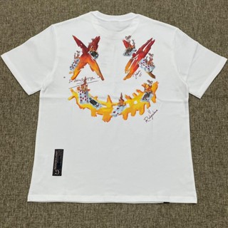 เสื้อยืดลําลอง ผ้าฝ้าย พิมพ์ลาย Ricky is a clown burning card สีขาว