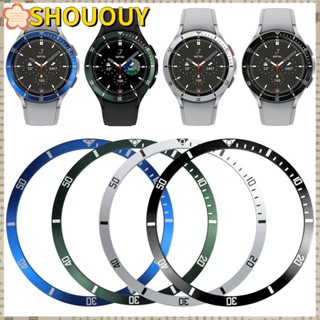 Shououy ฝาครอบนาฬิกาข้อมือ โลหะ ทรงกลม 42 46 มม. อุปกรณ์เสริม สําหรับ Galaxy Watch 4 Classic 42 มม. 46 มม.