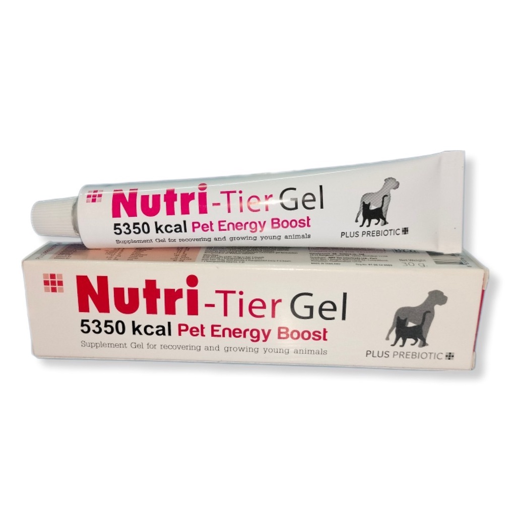 Nutri–Tier เจล อาหารเสริม เพิ่มพลังงาน สัตว์ป่วย สุนัข แมว สูตรเพิ่ม prebiotic 30 g.