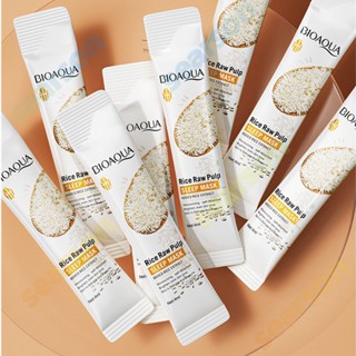 Bioaqua Rice Raw Pulp Rice Sleeping Mask Moisturizing, Tone Lifting Whitening Skin Shrink Pores 4ml 【searson】 【searson】