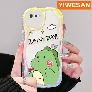 เคสโทรศัพท์มือถือ ซิลิโคนนิ่ม ใส กันกระแทก ลายการ์ตูนไดโนเสาร์น่ารัก สีครีม สําหรับ Realme C2 C2S OPPO A1K