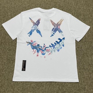 เสื้อยืดลําลอง พิมพ์ลาย Ricky is the clown Fuji cherry blossom สีขาวล้วน
