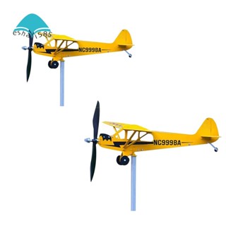 Thyggzjbs Piper J3 Cub เครื่องบินโลหะ รูปกังหันลม 3D สําหรับกลางแจ้ง