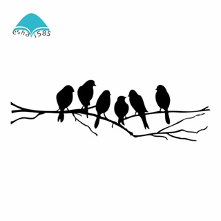 Birds ON A WIRE สติกเกอร์ติดผนัง ลายนก สติกเกอร์ไวนิล คําคม สติกเกอร์ติดผนัง ห้องนั่งเล่น โซฟา ผนัง ห้องนอน ศิลปะ ตกแต่งภาพจิตรกรรมฝาผนังศิลปะ วอลล์เปเปอร์ สติกเกอร์สีดํา