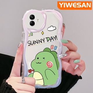 เคสโทรศัพท์มือถือ ซิลิโคนนิ่ม ใส กันกระแทก ลายการ์ตูนไดโนเสาร์น่ารัก สีครีม สําหรับ Samsung A04 A04E M04 F04