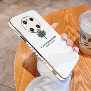 สําหรับ Huawei Mate20 Mate30 Mate40 Pro Mate20 X หรูหรา ชุบ TPU เคสนิ่ม สีเทา เรียบง่าย ลายใบไม้ เคสด้านหลัง เคสโทรศัพท์ กันกระแทก